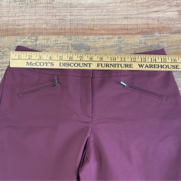 Ann Taylor Petite womens 4 Straight Leg Pants Curvy burgundy - Picture 4 of 10
